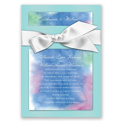 Treasured Jewels Cool Rainbow - Blue Topaz Invitation
