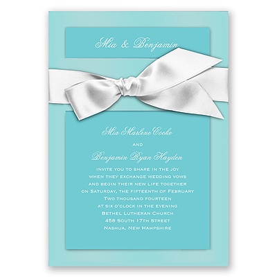 Treasured Jewels Solid - Blue Topaz & Bright White Invitation