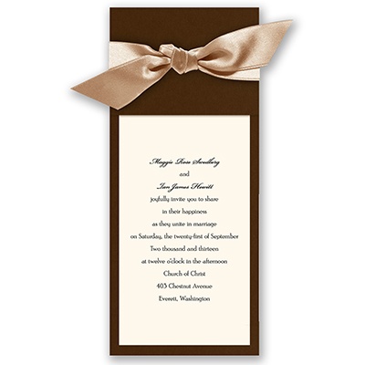 Wrapped in Love - Brown Wrap & Antique White Invitation