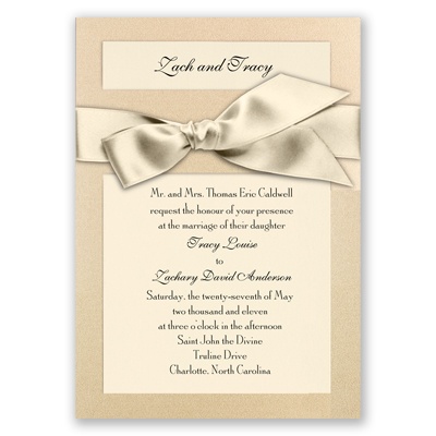 Treasured Gems Champagne & Antique White Invitation