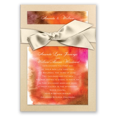 Treasured Jewels Warm Rainbow - Champagne Invitation