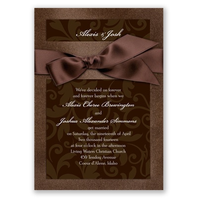 Treasured Jewels Pattern - Tiger's Eye & Chocolate Invitation