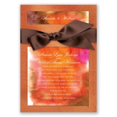 Treasured Jewels Warm Rainbow - Copper Invitation
