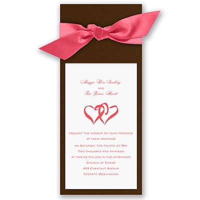Wrapped in Love - Brown Wrap & Bright White Invitation with Design