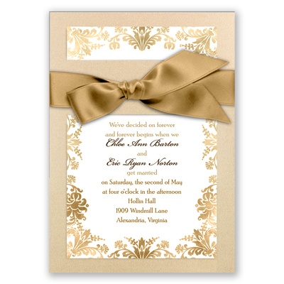 Treasured Jewels Washed Filigree - Champagne Invitation