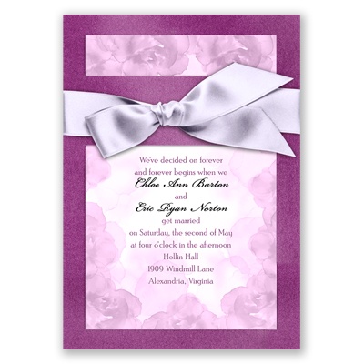 Treasured Jewels Vintage Roses - Violet Invitation