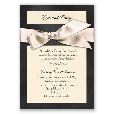 Treasured Gems - Onyx & Antique White Invitation