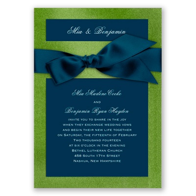 Treasured Jewels Solid - Green Topaz & Bright White Invitation