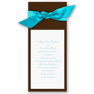 Wrapped in Love - Brown Wrap & Bright White Invitation