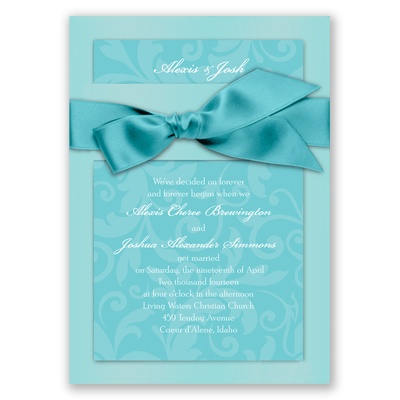 Treasured Jewels Pattern - Blue Topaz & Pool Invitation