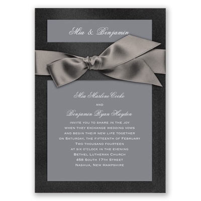 Treasured Jewels Solid - Onyx & Bright White Invitation