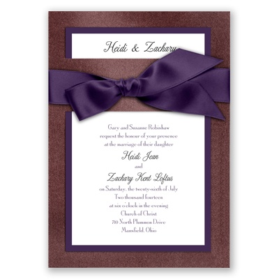 Treasured Jewels Border - Jasper & Bright White Invitation