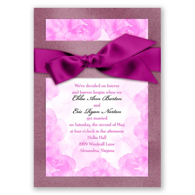 Treasured Jewels Vintage Roses - Amethyst Invitation