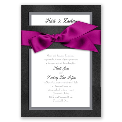 Treasured Jewels Border - Onyx & Bright White Invitation