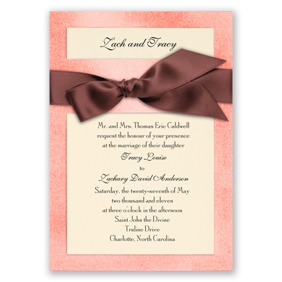 Treasured Gems - Rose Quartz & Antique White Invitation