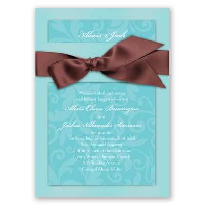 Treasured Jewels Pattern - Blue Topaz & Pool Invitation