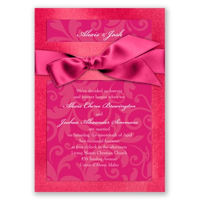 Treasured Jewels Pattern - Hot Pink & Watermelon Invitation