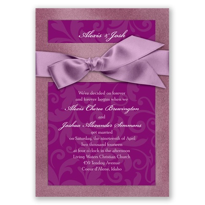 Treasured Jewels Pattern - Amethyst & Sangria Invitation