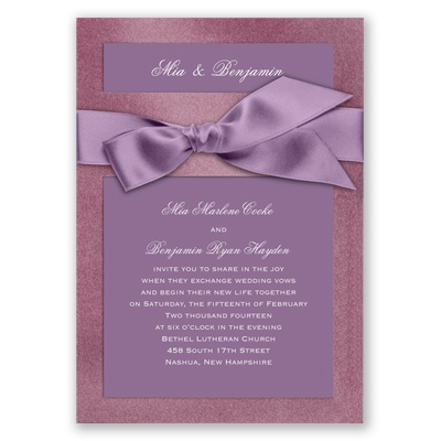 Treasured Jewels Solid - Amethyst & Bright White Invitation