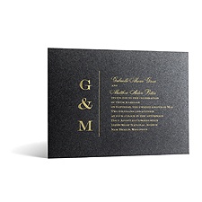 Classical Monogram in Foil Print - Onyx Shimmer - Invitation