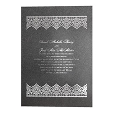 Luminous Lace in Foil Print - Onyx Shimmer - Invitation