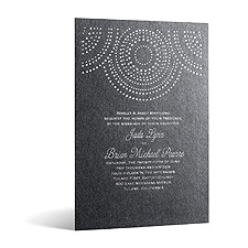 Shining Pearls in Foil Print - Onyx Shimmer - Invitation