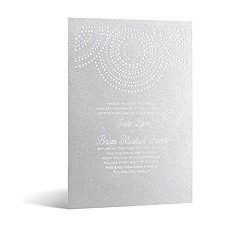 Shining Pearls in Foil Print - Silver Shimmer - Invitation