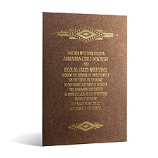 Art Deco Dazzle in Foil Print - Tiger's Eye Shimmer - Invitation