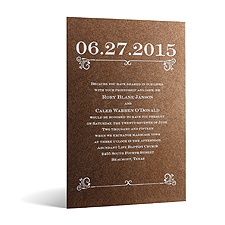 Classical Date in Foil Print - Tiger's Eye Shimmer - Invitation