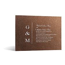 Classical Monogram in Foil Print - Tiger's Eye Shimmer - Invitation