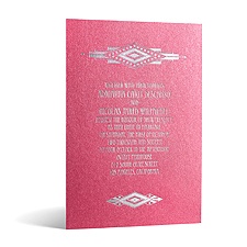 Art Deco Dazzle in Foil Print - Hot Pink Shimmer - Invitation