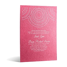 Shining Pearls in Foil Print - Hot Pink Shimmer - Invitation