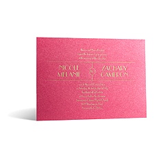 Wedding Radiance in Foil Print - Hot Pink Shimmer - Invitation