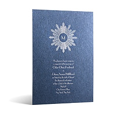 Deco Sunburst in Foil Print - Sapphire Shimmer - Invitation