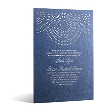 Shining Pearls in Foil Print - Sapphire Shimmer - Invitation