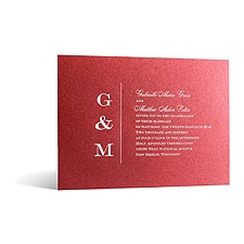 Classical Monogram in Foil Print - Garnet Shimmer - Invitation