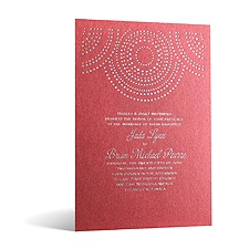 Shining Pearls in Foil Print - Garnet Shimmer - Invitation
