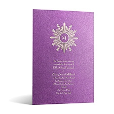 Deco Sunburst in Foil Print - Violet Shimmer- Invitation