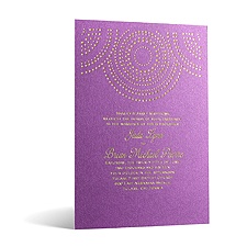 Shining Pearls in Foil Print - Violet Shimmer - Invitation