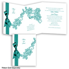 Lace Swirl - Jade - Invitation