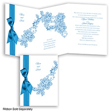 Lace Swirl - Cornflower - Invitation