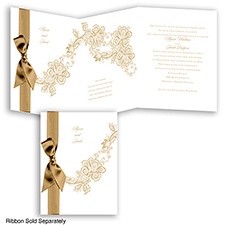 Lace Swirl - Golden - Invitation