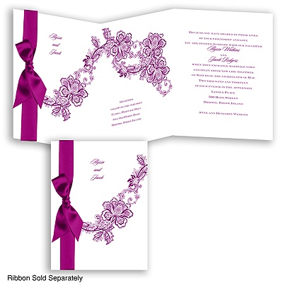 Lace Swirl - Sangria - Invitation