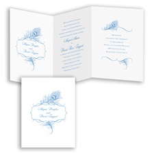 Peacock Monogram - Cornflower - Invitation