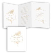 Peacock Monogram - Golden - Invitation