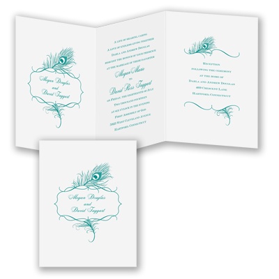 Peacock Monogram - Invitation