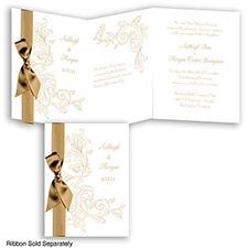 Romantic Filigree - Golden - Invitation