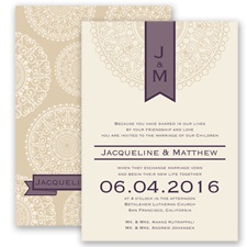 Shangri Love - Plum - Invitation