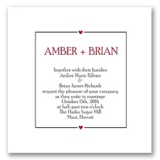 Chevron Sweethearts - Black - Invitation
