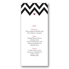 Chevron Sweethearts - Menu Card